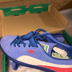 Red, White, & Blue suede Pumas